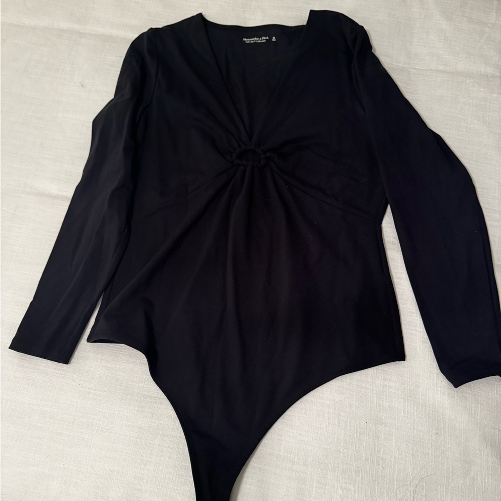 Abercrombie & Fitch Black Long Sleeve Bodysuit